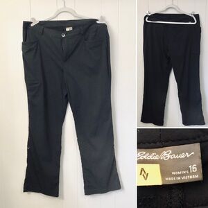 Eddie Bauer Hiking Pants Performance Outdoors Black  Women’s Sz 16